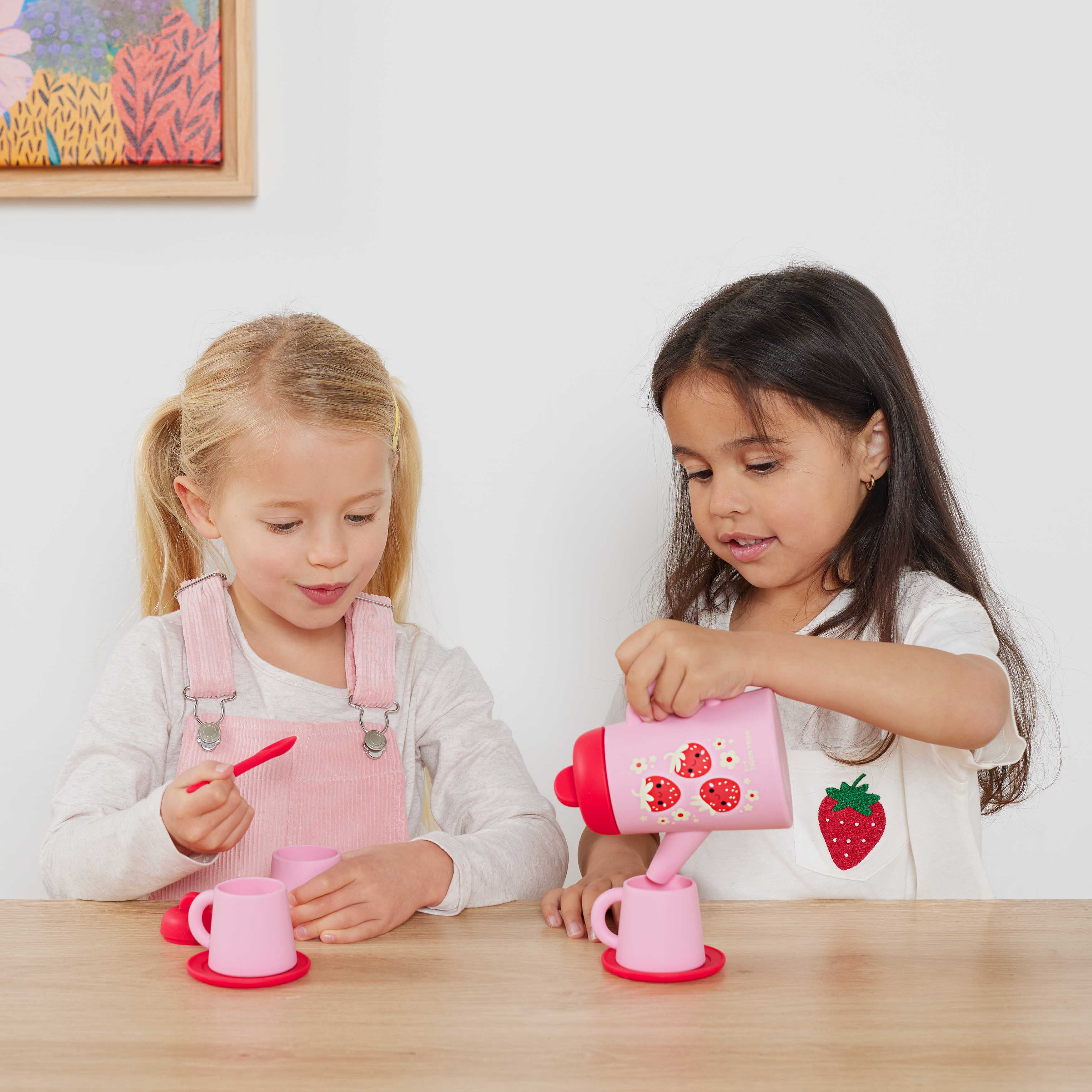 Tiger Tribe Strawberry Patch Silicone Tea Set 9-Piece