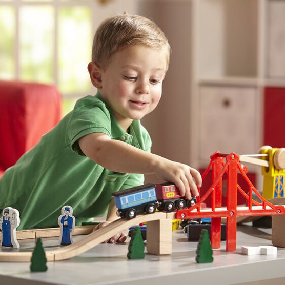Melissa & Doug Large Train Wooden Railway Set