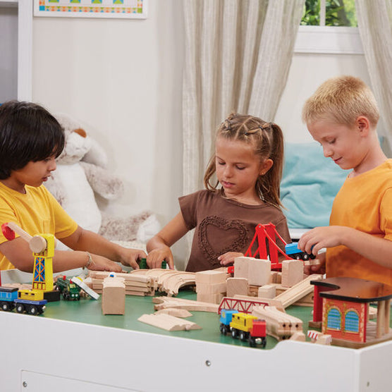 Melissa & Doug Large Train Wooden Railway Set