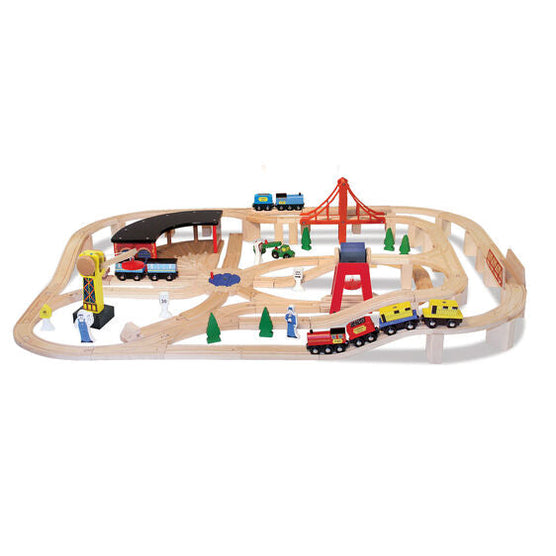 Melissa & Doug Large Train Wooden Railway Set