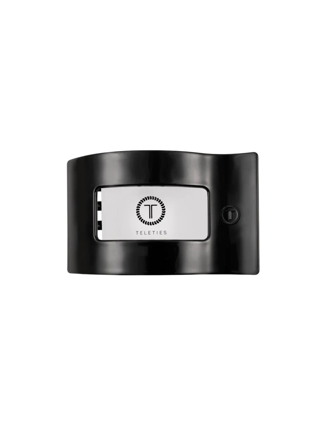 Teleties Medium Flat Rectangle Hair Clip Jet Black