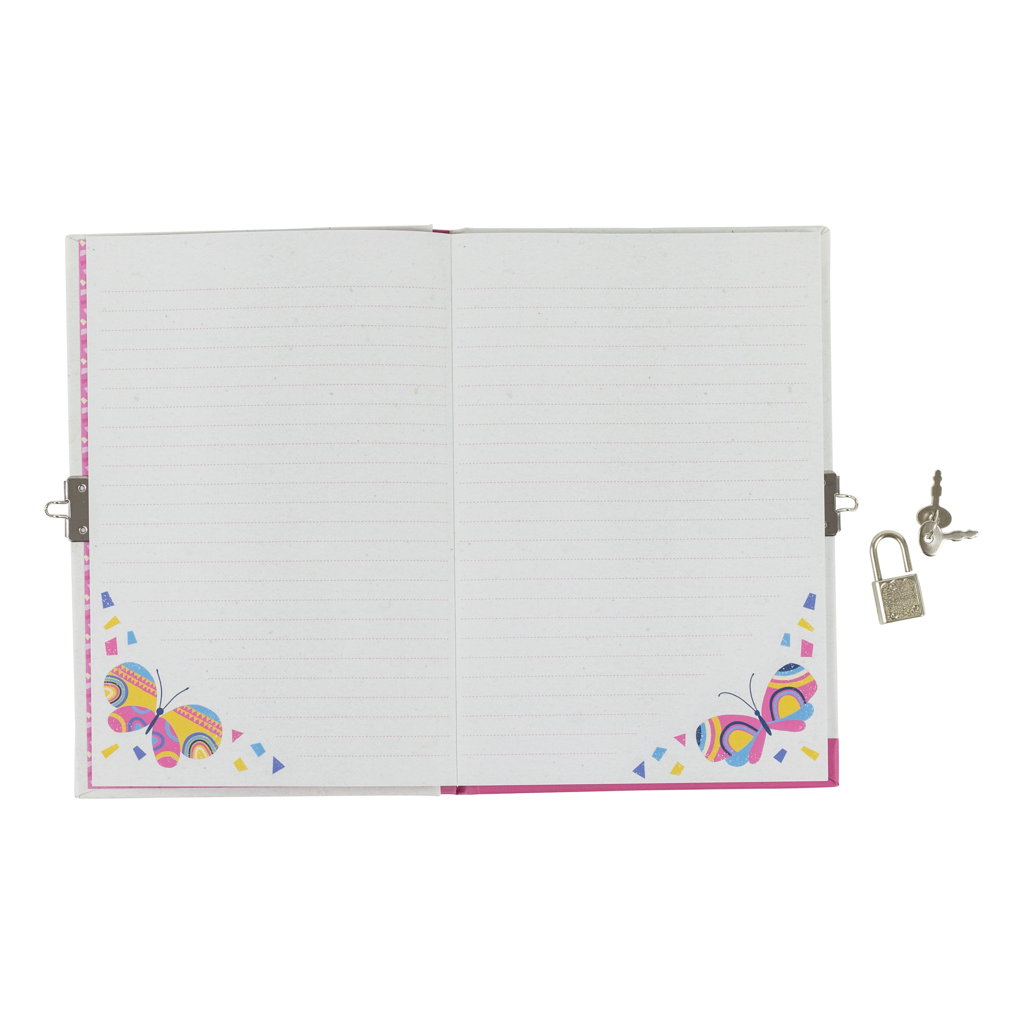 Tiger Tribe My Diary Butterflies A5 Lined Journal with Padlock