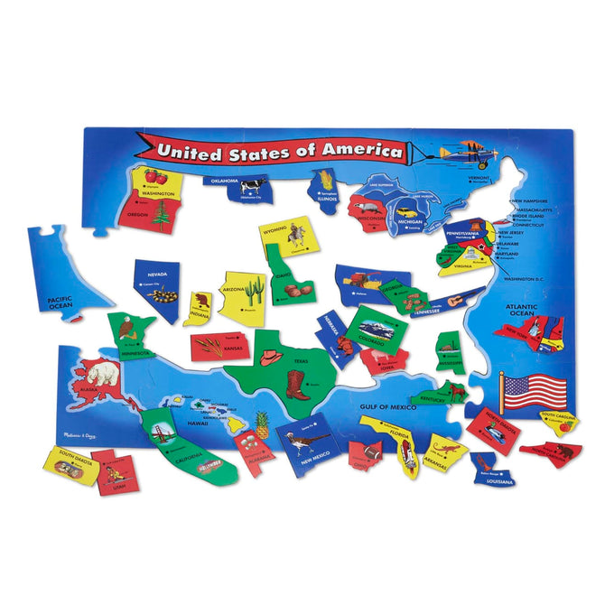USA Map 51 Piece Floor Puzzle