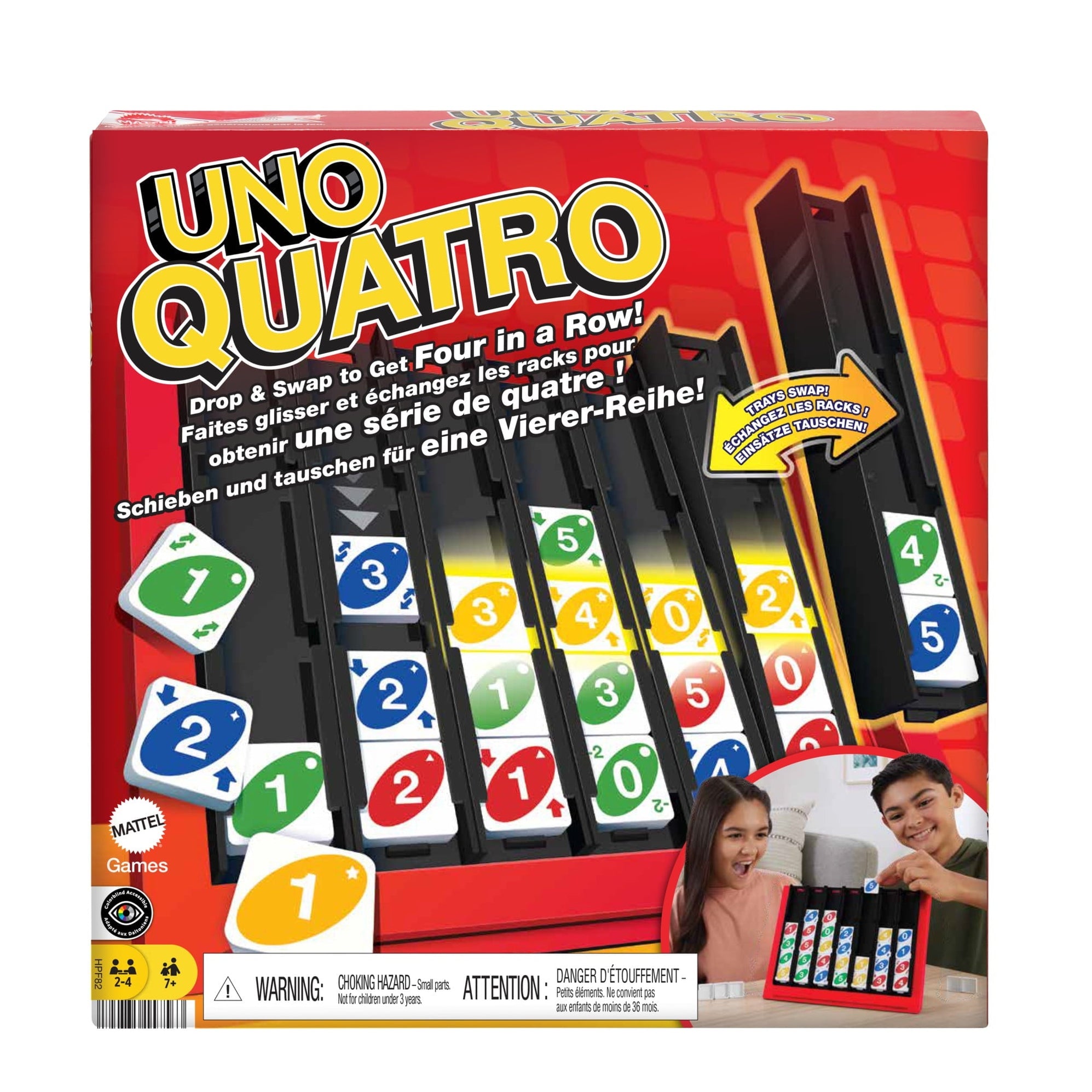 UNO Quatro Strategy Family Board Game with Colored Tiles — Learning ...