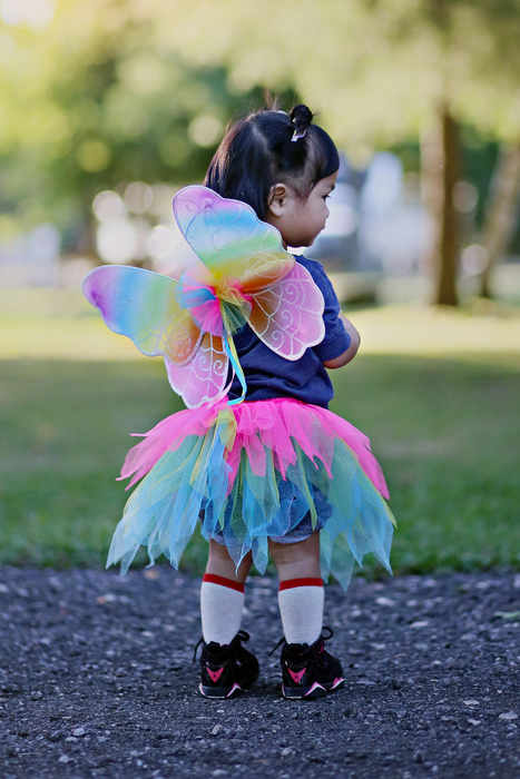 Neon Rainbow Skirt Wings and Wand Set