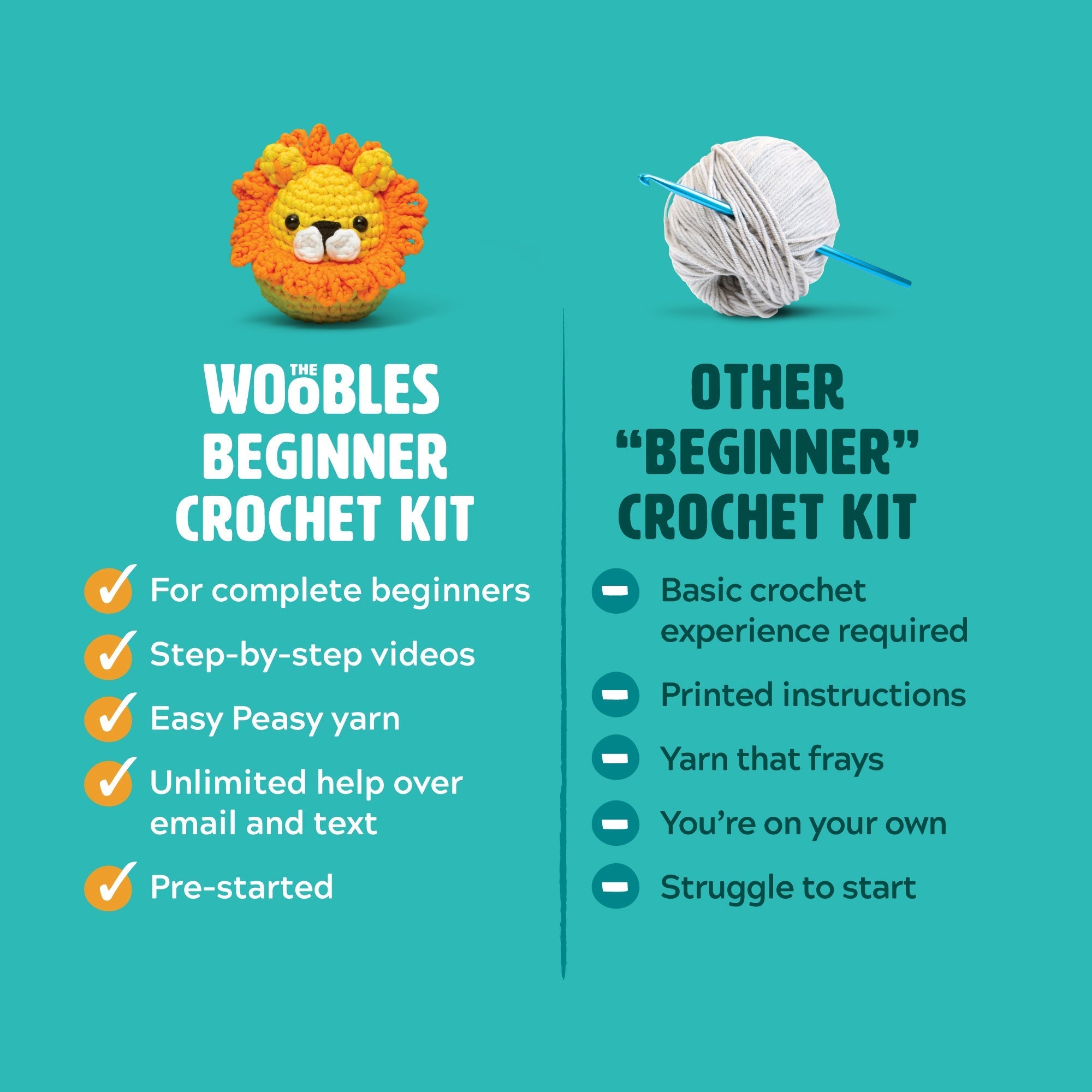 The Woobles Bjørn the Narwhal Beginner Crochet Kit