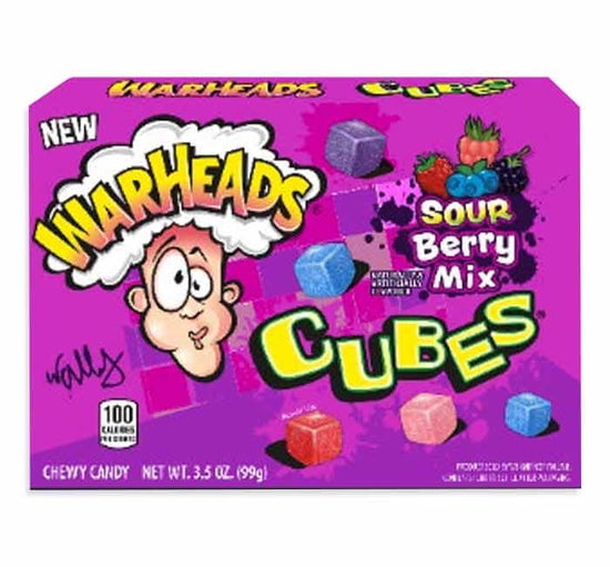 Warheads Sour Berry Cubes 3.5 oz Box