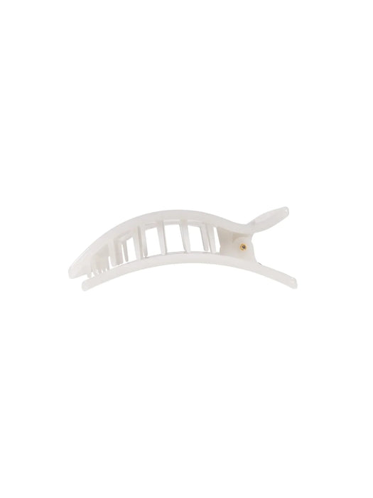 Coconut White Small Flat Rectangle Hair Clip