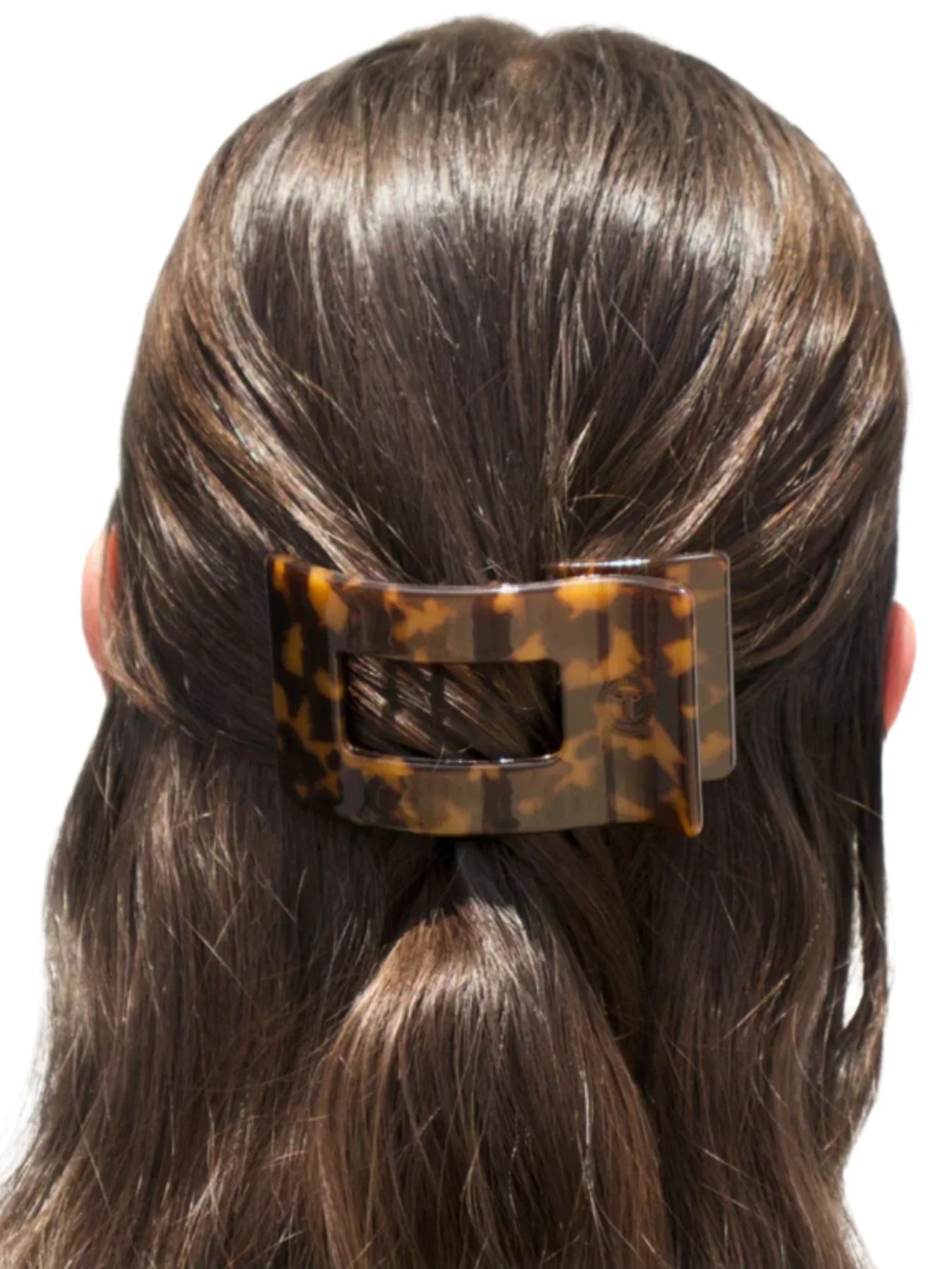 Teleties Small Flat Rectangle Hair Clip Tortoise