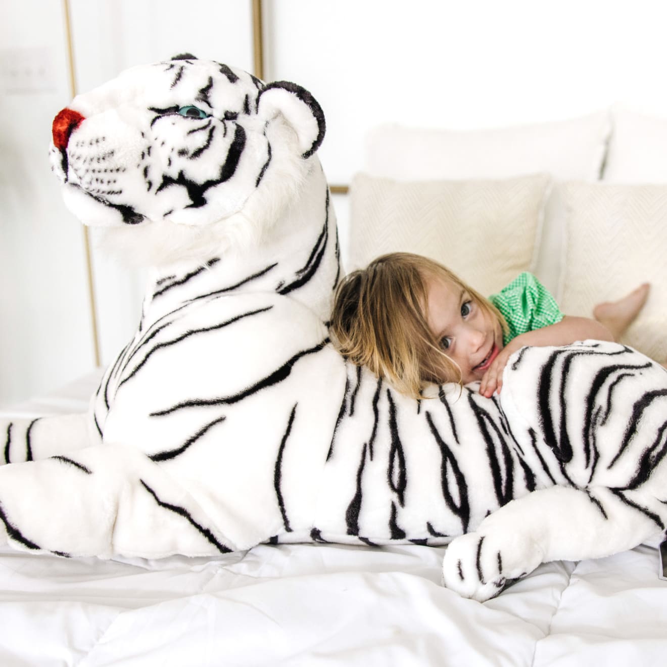 Melissa & Doug Giant Siberian White Tiger Plush Stuffed Animal