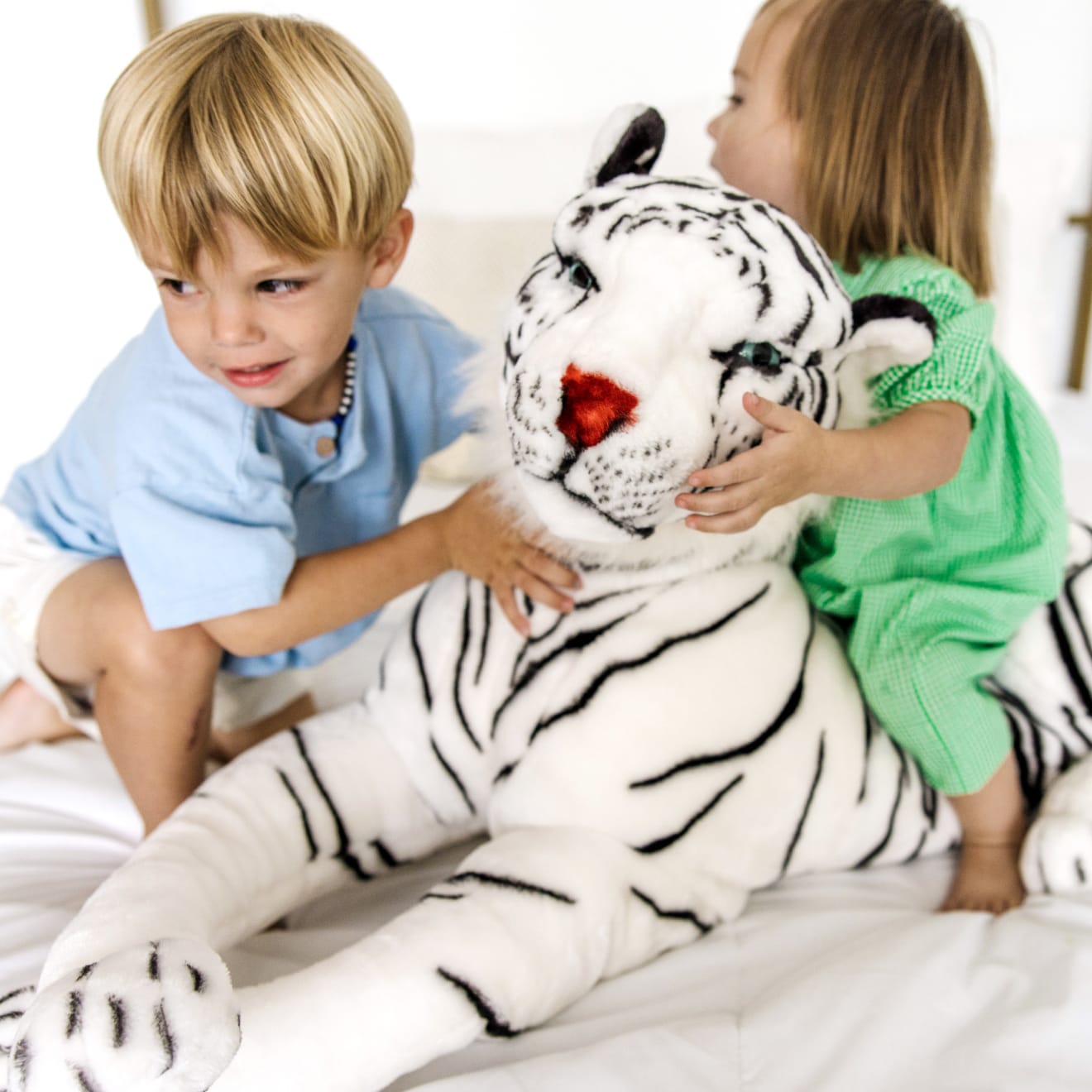 Melissa & Doug Giant Siberian White Tiger Plush Stuffed Animal