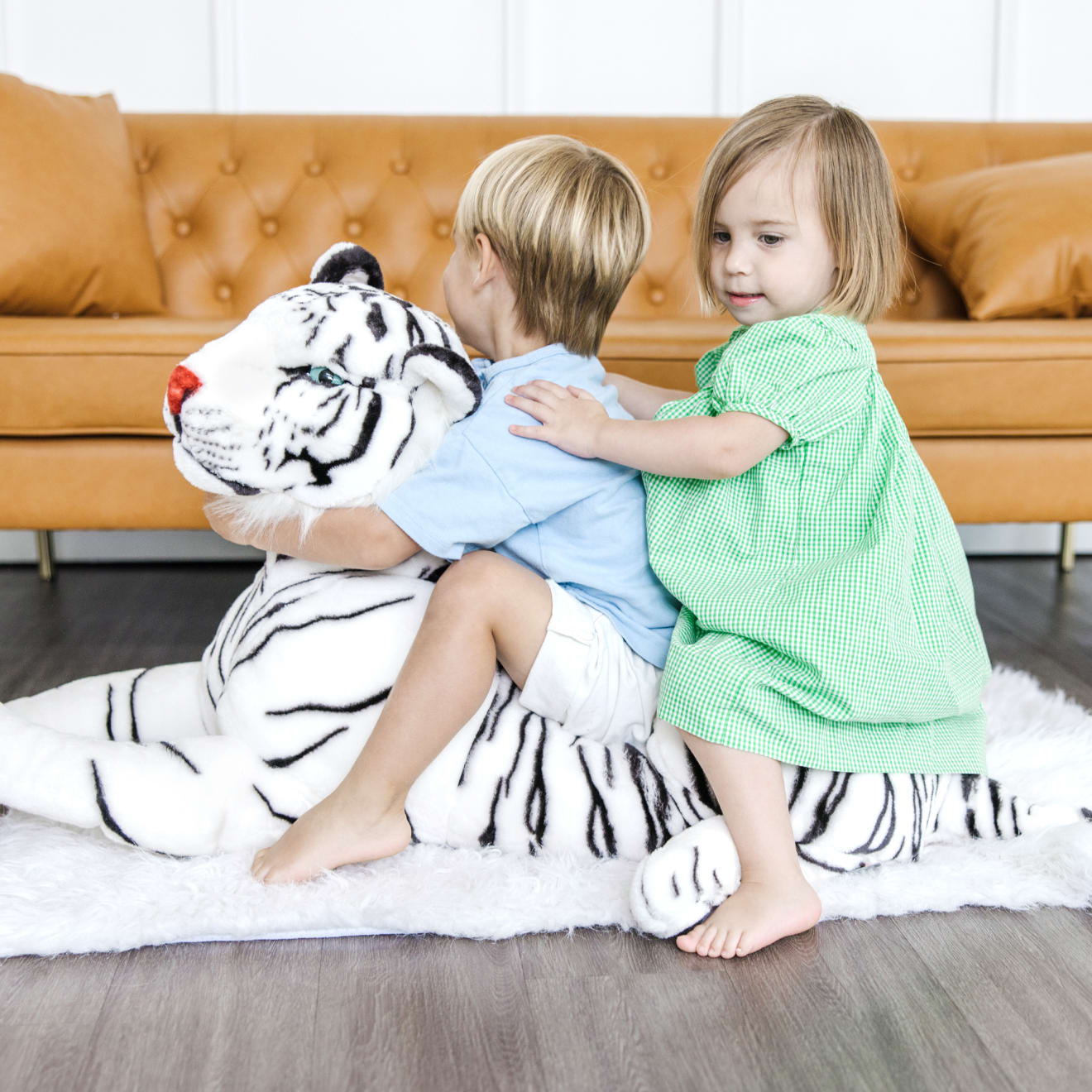 Melissa & Doug Giant Siberian White Tiger Plush Stuffed Animal