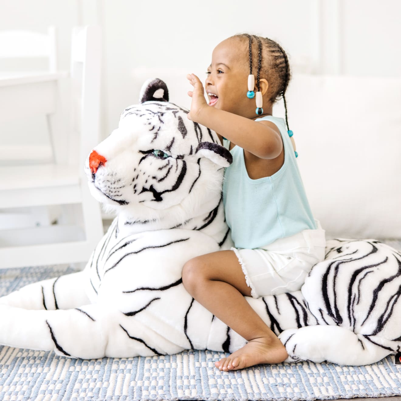 Melissa & Doug Giant Siberian White Tiger Plush Stuffed Animal