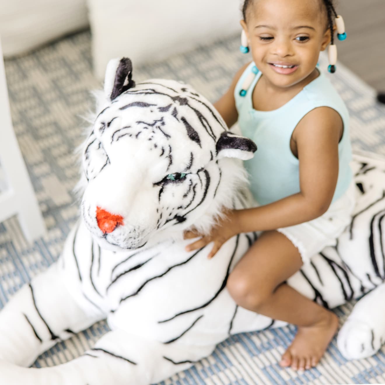Melissa & Doug Giant Siberian White Tiger Plush Stuffed Animal
