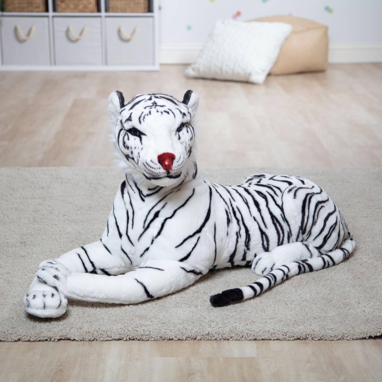 Melissa & Doug Giant Siberian White Tiger Plush Stuffed Animal