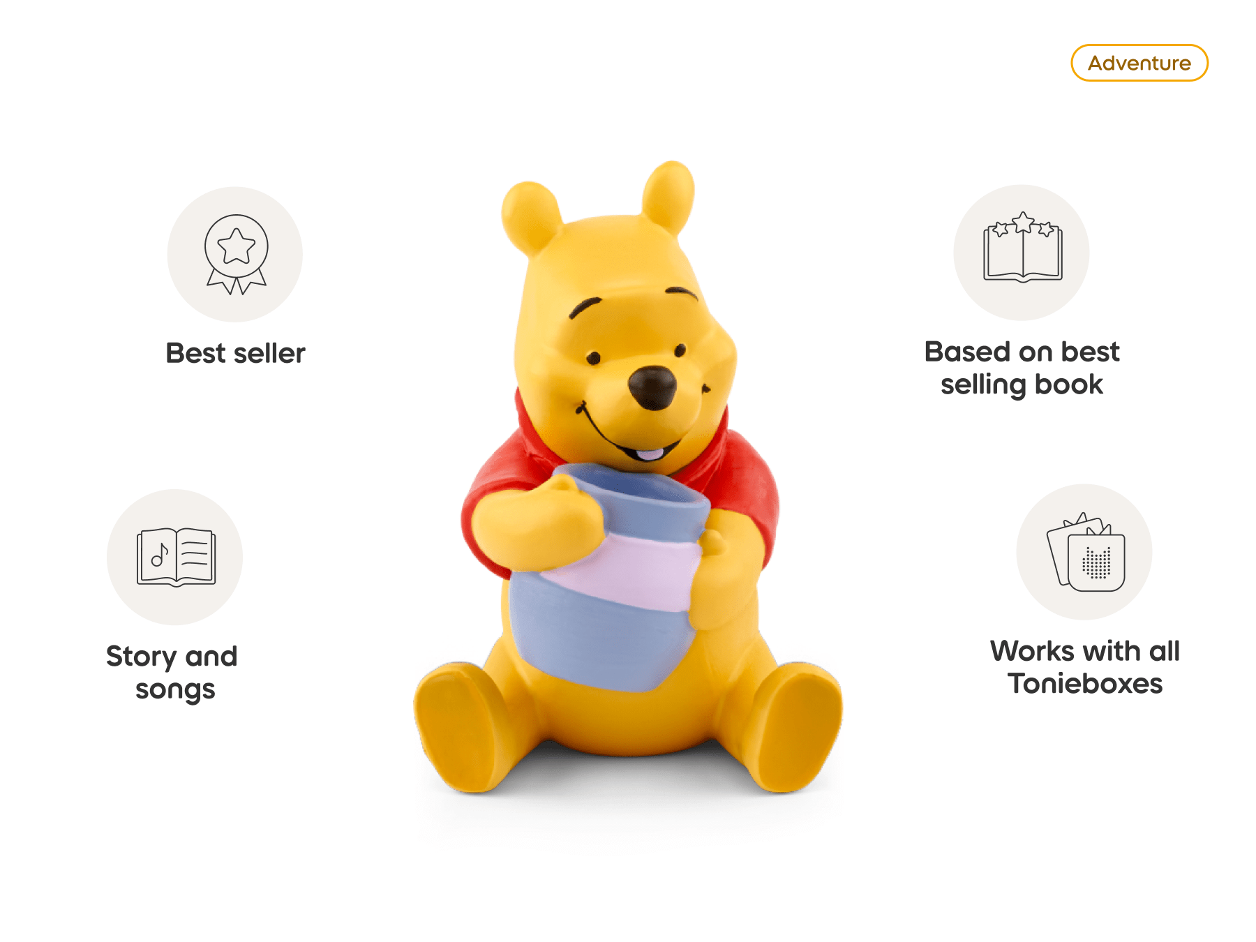 Disney Winnie Pooh Toniebox 2 Cloud Pink Play Set: Interactive Audio Story & Game