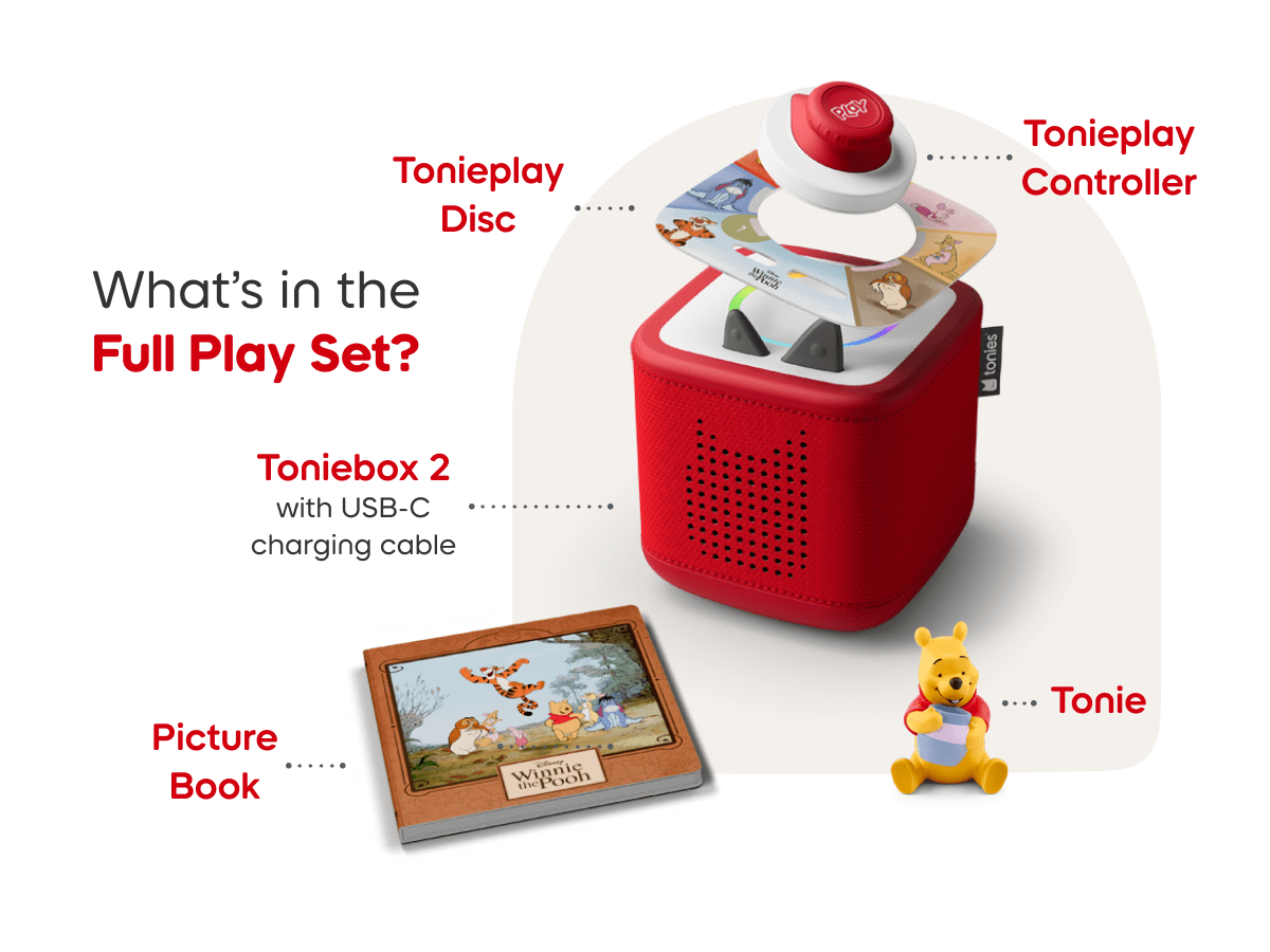 Winnie the Pooh Toniebox 2 Sky Blue Play Set: Audio Player & Tigger Game