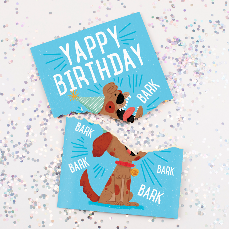 Endless Barking Birthday Card With Glitter