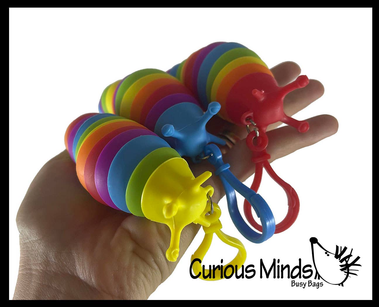 Single Small Fidget Slug on Clip Articulated Jointed Moving Slug