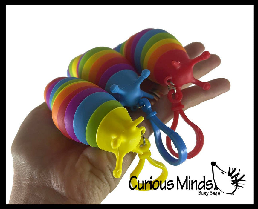 Single Small Fidget Slug on Clip Articulated Jointed Moving Slug