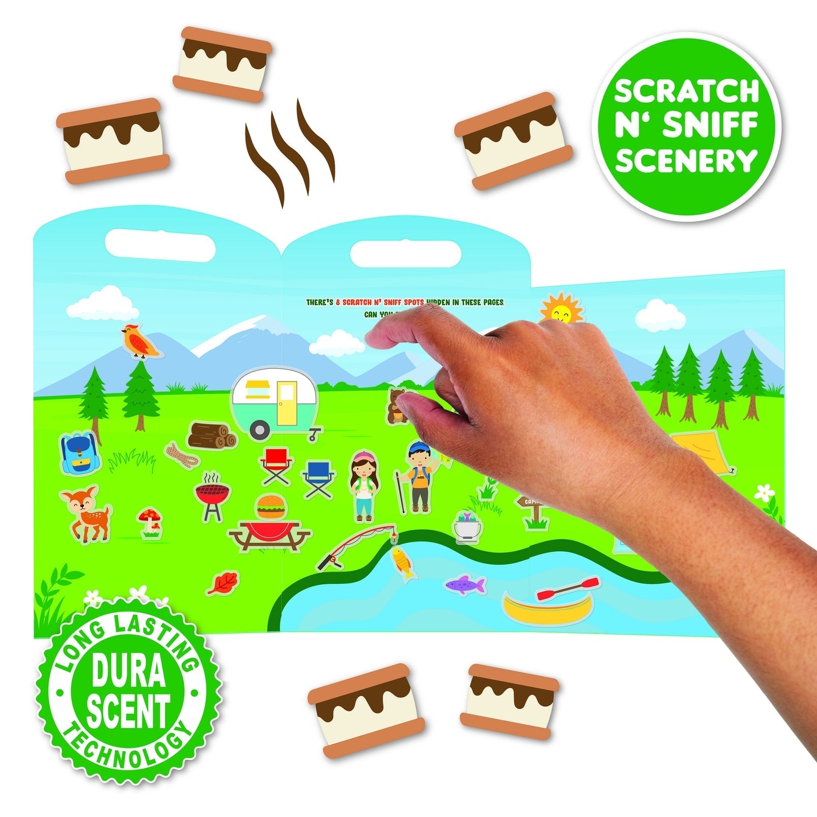 Scentco Sticker Magic Camping Crew Activity Book S'mores Scented