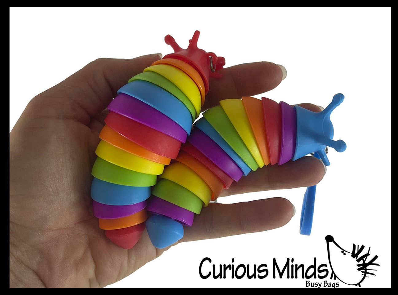 Single Small Fidget Slug on Clip Articulated Jointed Moving Slug