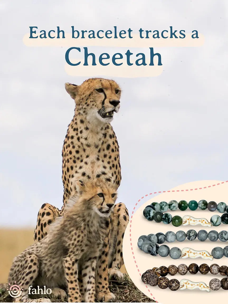 Fahlo The Sprint Bracelet Cheetah Cloudburst Elastic Beaded Jewelry
