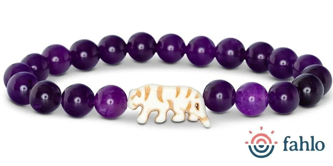 Fahlo The Prowl Bracelet Tiger Royal Purple Elastic