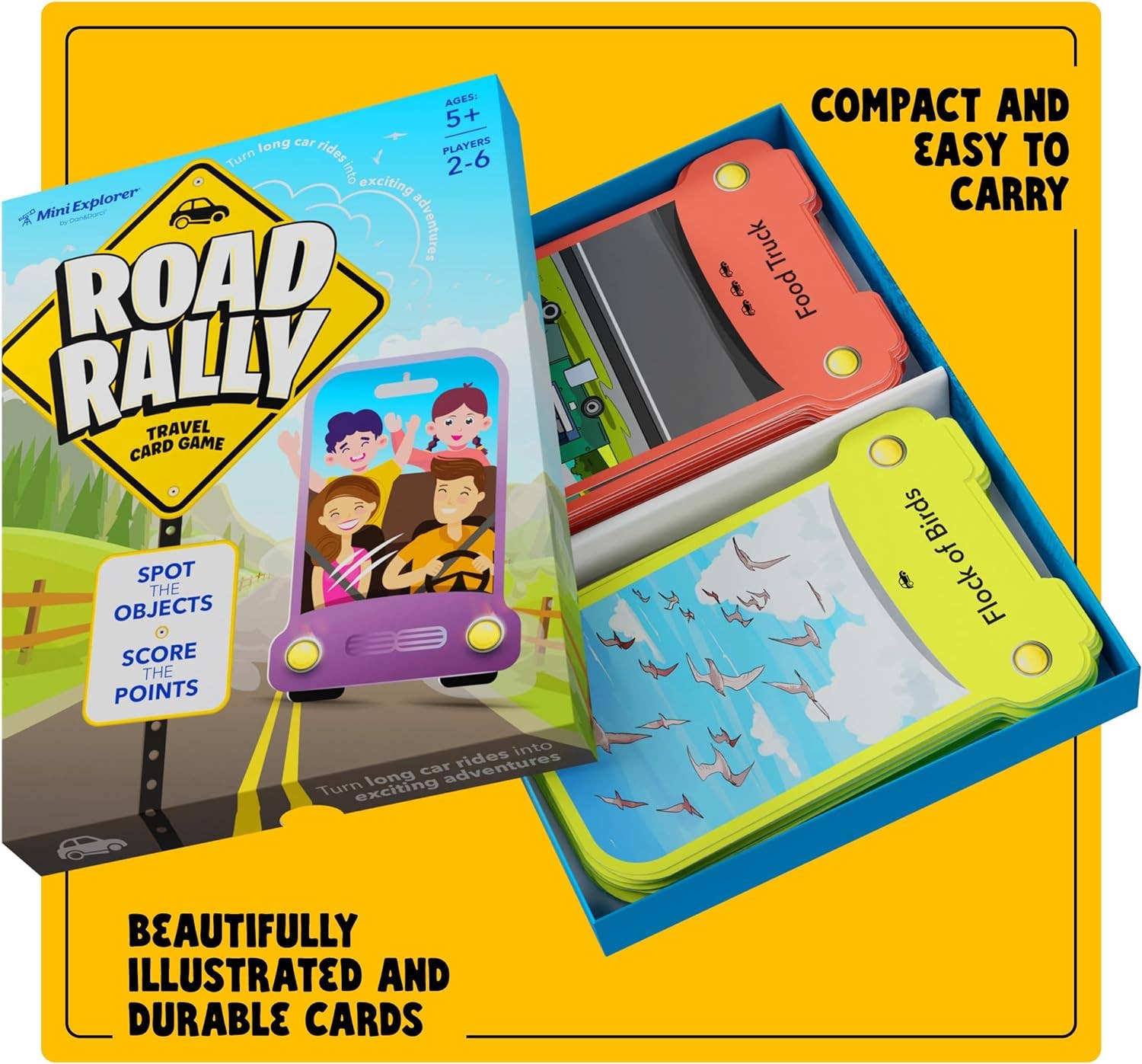 Road Rally Travel Scavenger Hunt Card Game for Kids