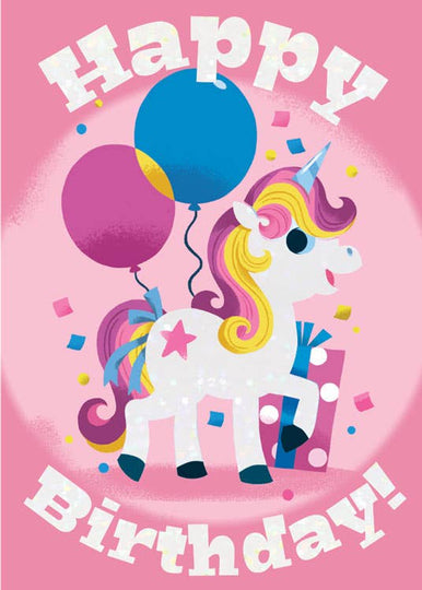 Birthday Unicorn Foil Card