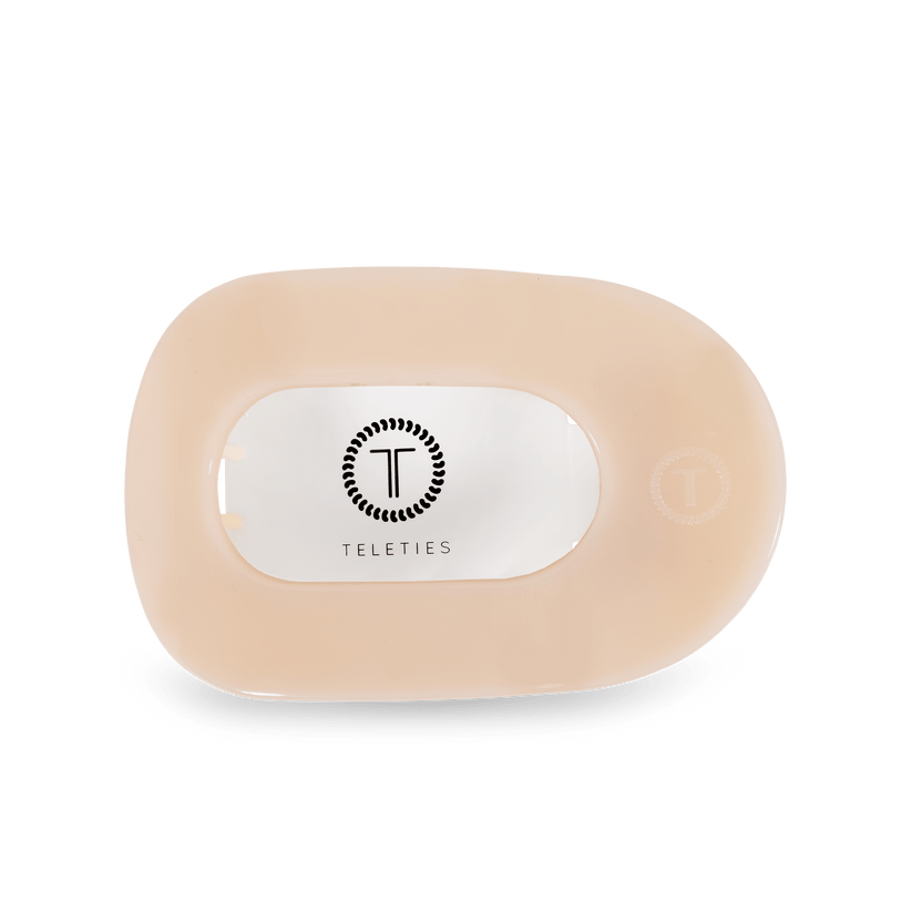 Almond Beige Small Flat Round Hair Clip