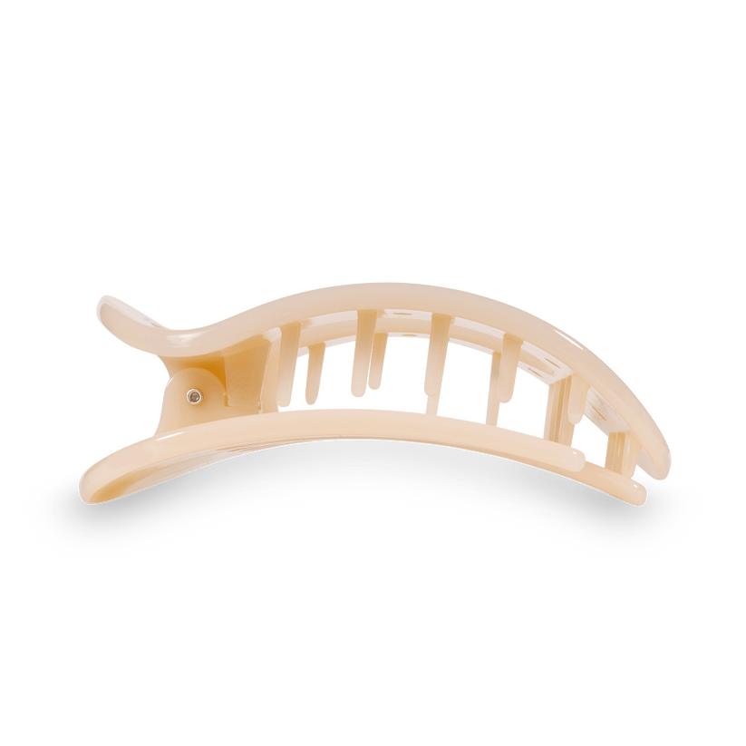 Almond Beige Medium Flat Round Hair Clip