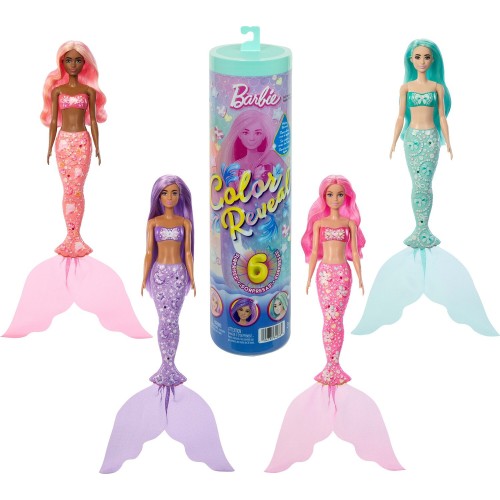 Barbie Color Reveal Mermaid Series Doll & Accessories with 6 Surprises (Styles May Vary)