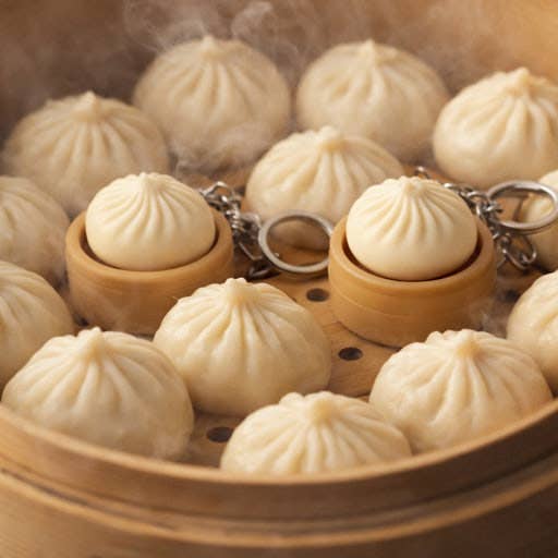 Original Dumpling Clicker Keyring – Mini Stress Relief Figet