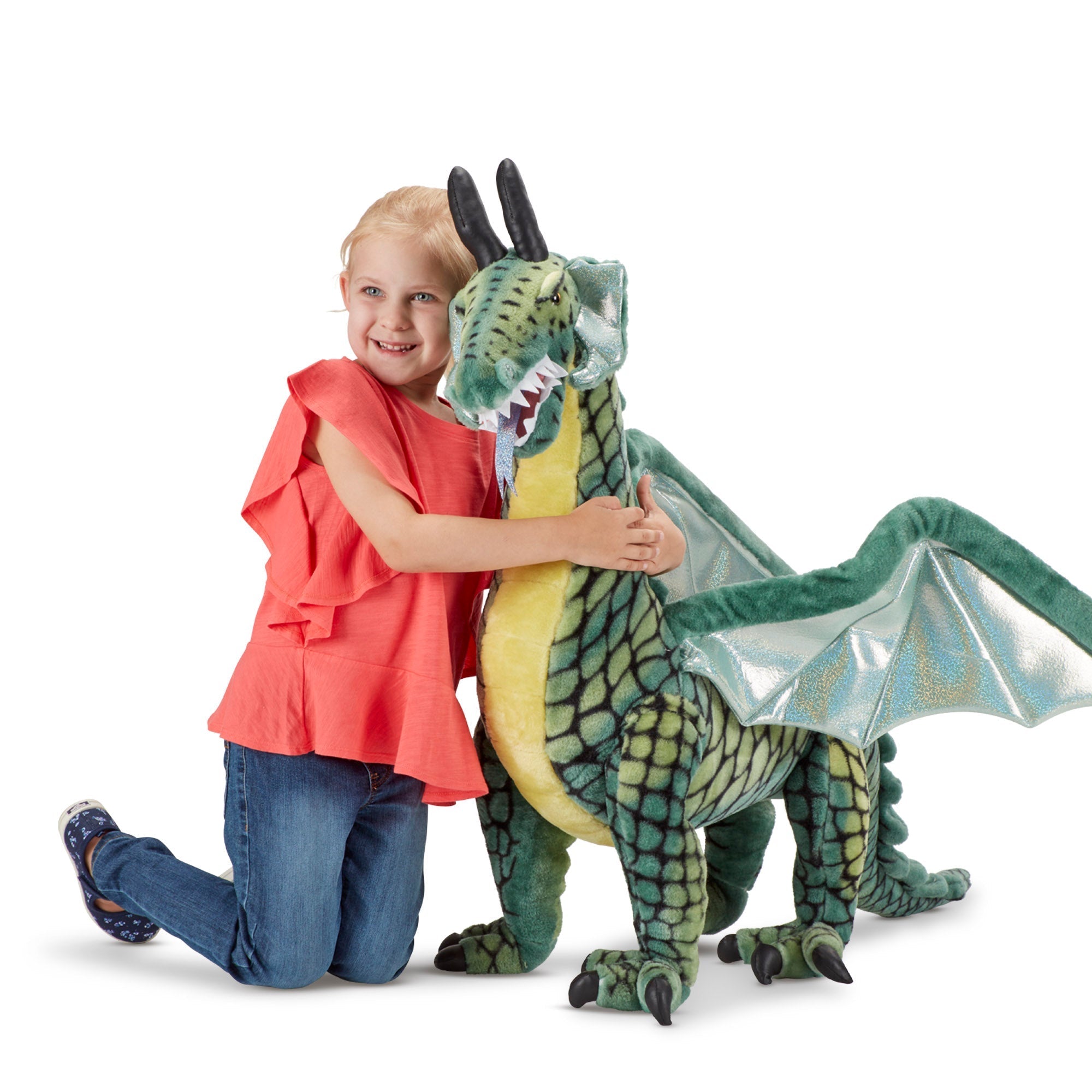 Melissa & Doug Lifelike Plush Giant Winged Dragon Stuffed Animal