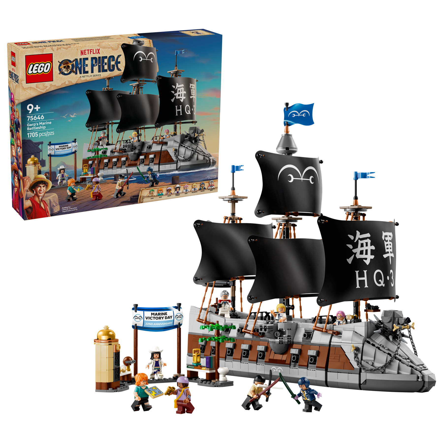 LEGO One Piece Garp's Marine Battleship Building Kit 75646