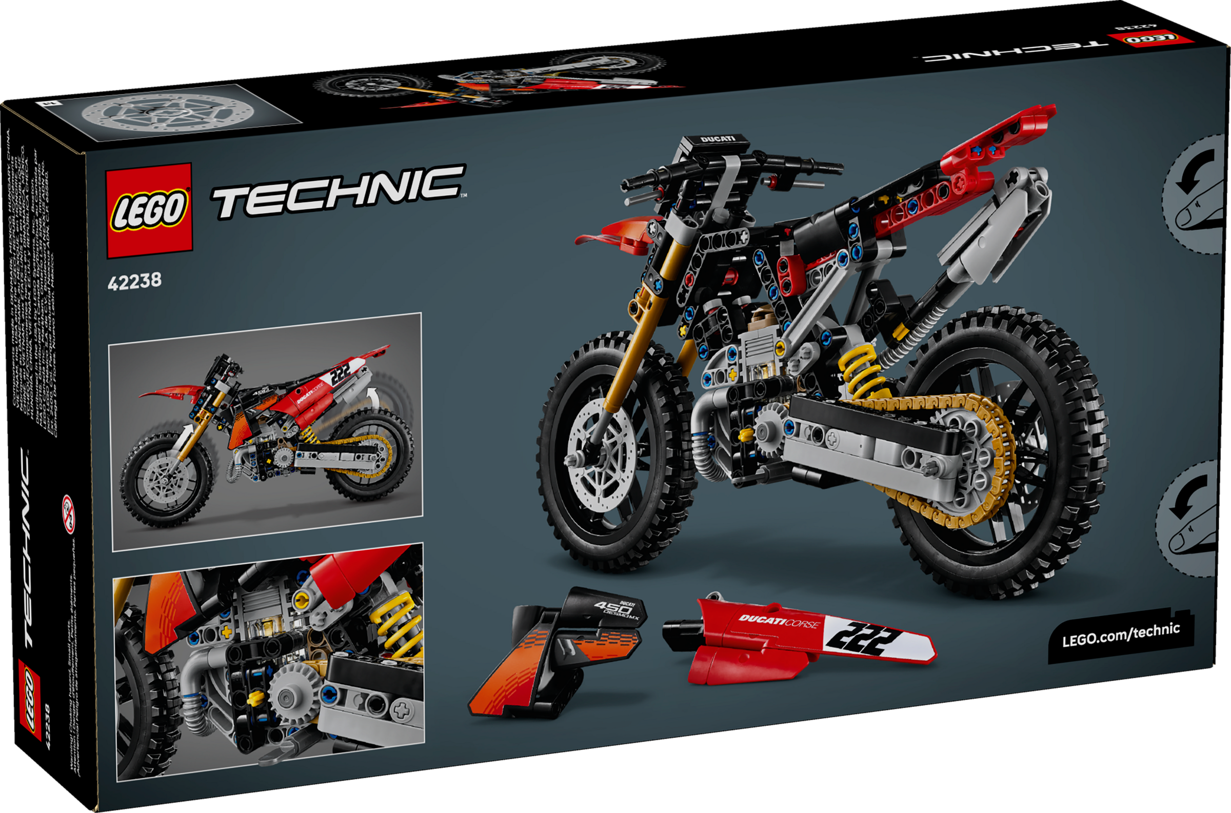 LEGO Technic Ducati Desmo450 MX Factory Motorcycle Building Set