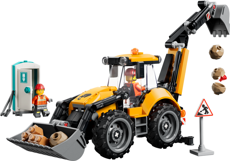 LEGO City Yellow Backhoe Loader Building Set 301 Pieces