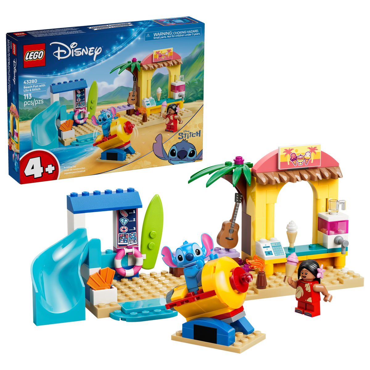 LEGO Disney Beach Fun with Lilo & Stitch Building Kit 43280
