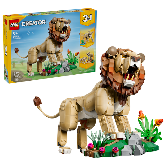 LEGO Creator 3-in-1 Wild Animals Majestic Lion Building Set 31386