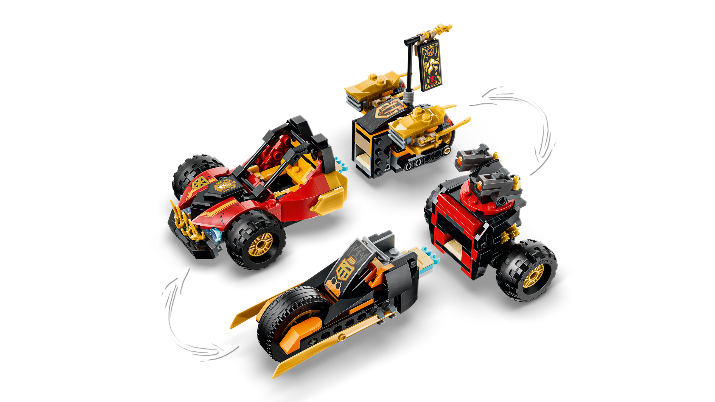 LEGO NINJAGO Kai and Cole's Combiner Vehicles Building Set 71864