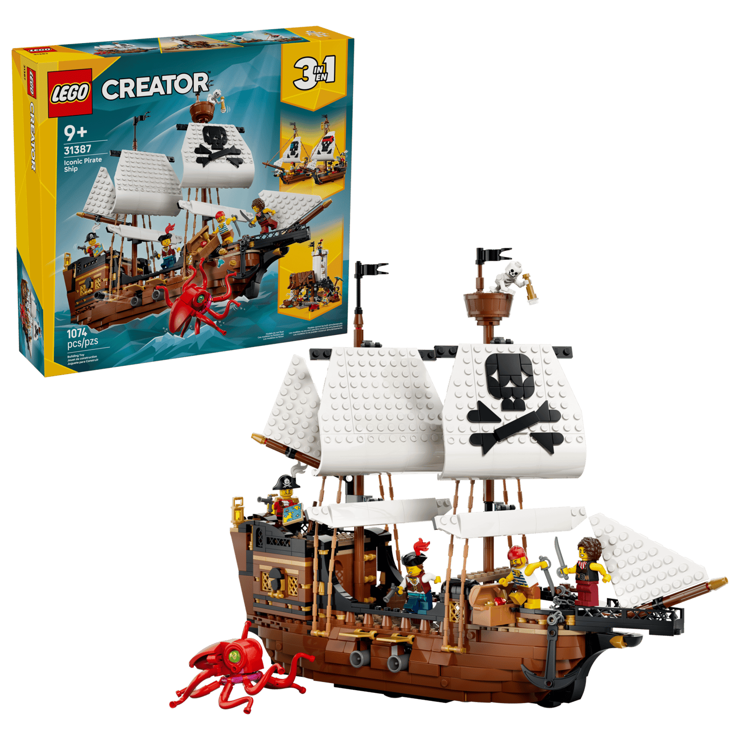 LEGO Creator 3-in-1 Iconic Pirate Ship Building Set 31387