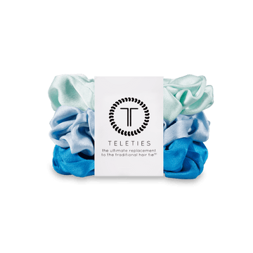 TELETIES Blue My Mind Large Silk Scrunchie