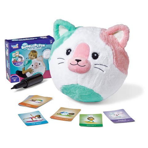 hand2mind BubblePlush Yoga Ball Buddy Cat