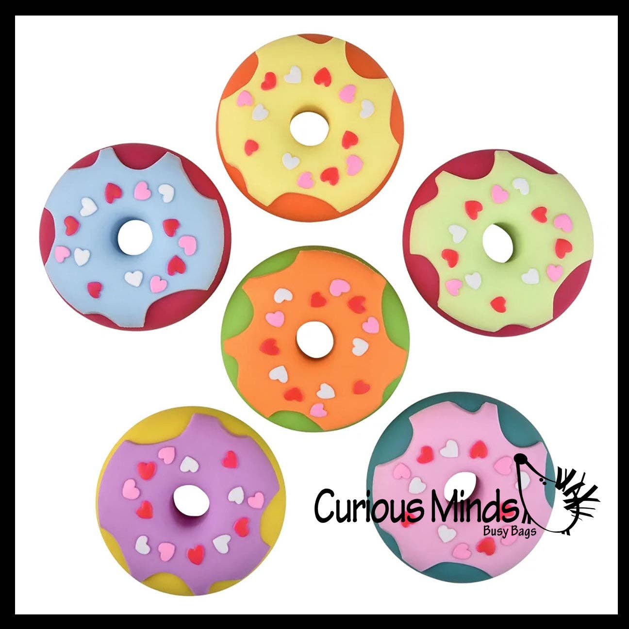 Single Donut Doughnut Soft Doh Filled Stretch Ball with Removable
