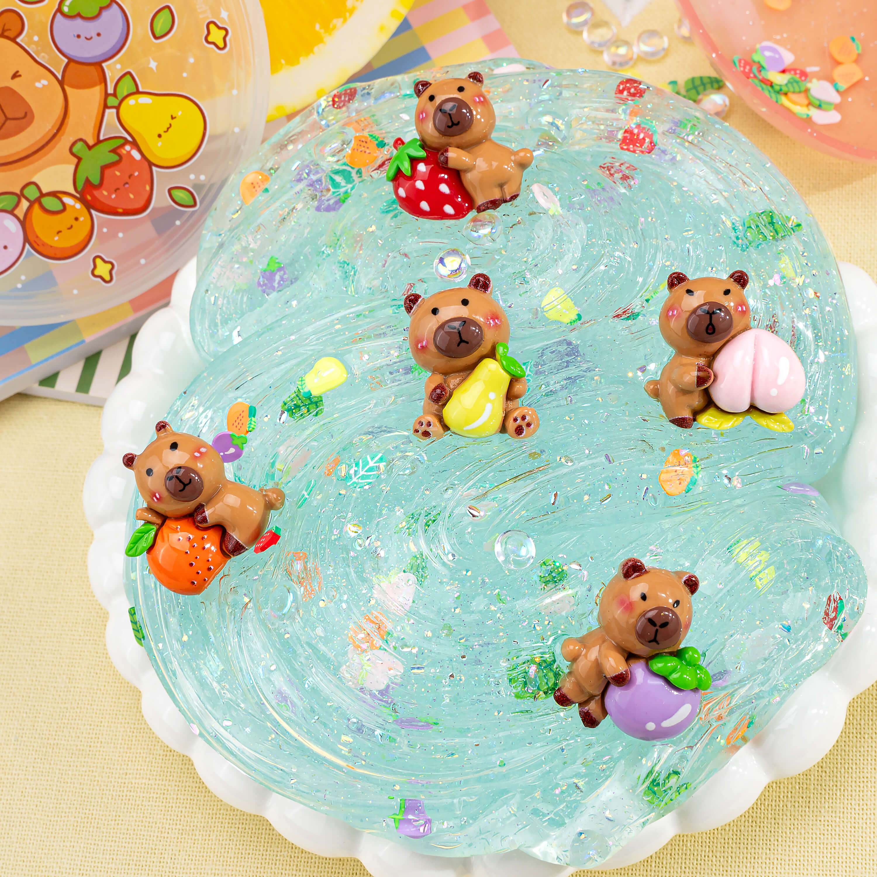 Kawaii Slime Company Capybara Fruit Spa Signature Dome Slime