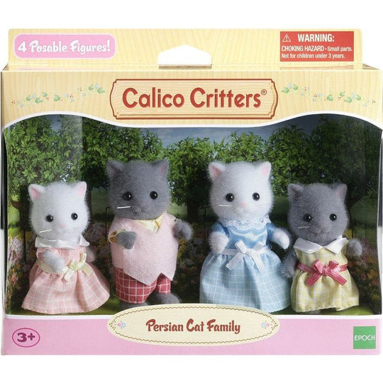 Calico Critters Persian Cat Family, Set of 4 Collectible Doll Figures