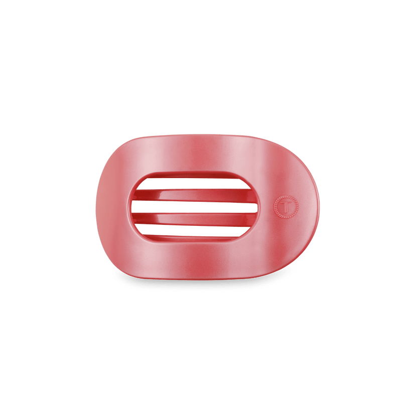 Calming Coral Small Flat Round Hair Clip