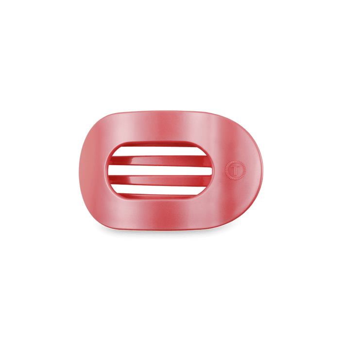Calming Coral Small Flat Round Hair Clip