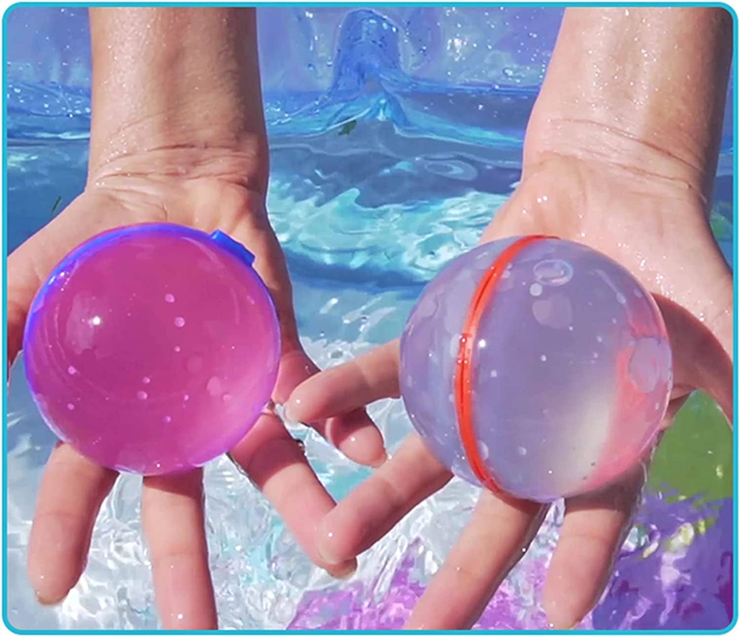 Magnetic Reusable Water Balloons Quick Fill Refillable 6PC